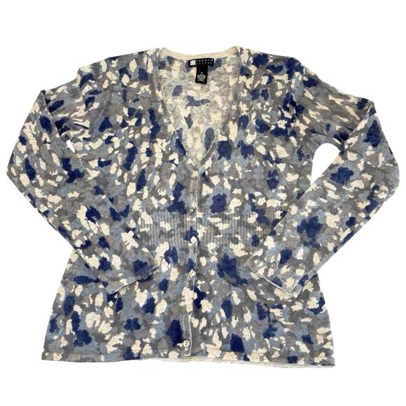 Vintage Carole Little Lambs Wool Cardigan Sweater Women's S Blue Gray Retro Y2K - Picture 1 of 11